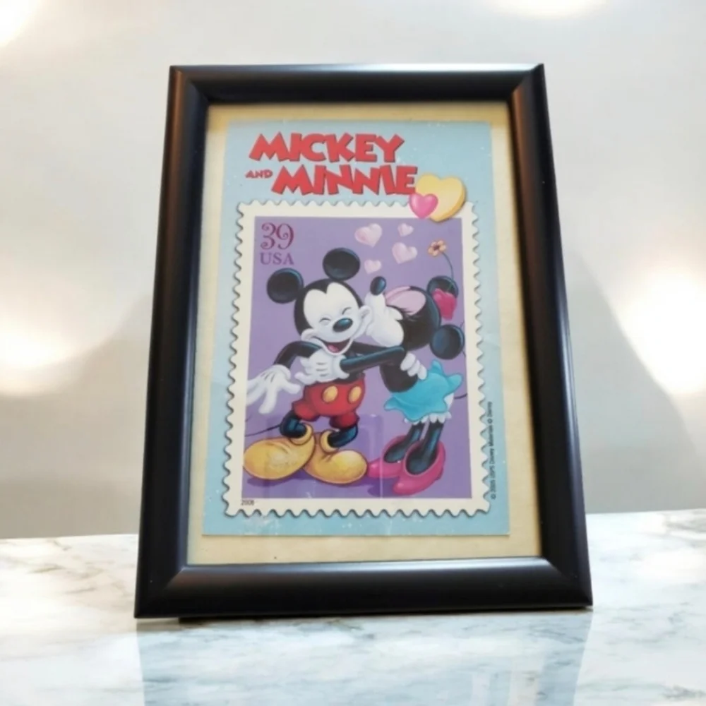 Mickey & Minnie Mouse Post Card Framed Timeless Romance 2006